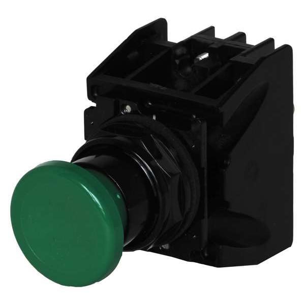 Botón pulsador para ubicaciones peligrosas de Eaton con contactos, 30 mm, 2 NC, 2 NO, verde - E34EX711G