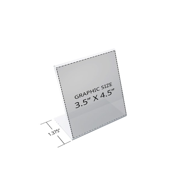 Azar Displays 3.5"W x 4.5"H Angled Sign Holder, PK10 - 112734