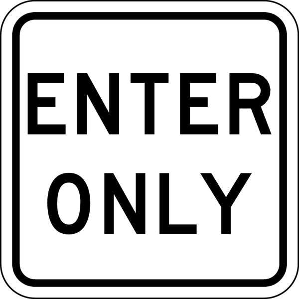 Lyle Enter Sign For Parking Lots, 18 in H, 18 in W, Aluminum, Square, English, LR7-67-18HA - LR7-67-18HA
