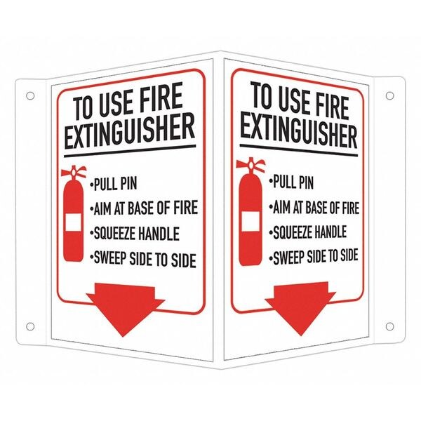 Lyle Safety Sign, 6 in Height, 7 1/2 in Width, Aluminum, V-Shape Projection, English - LCVB-0010-RA_4X6