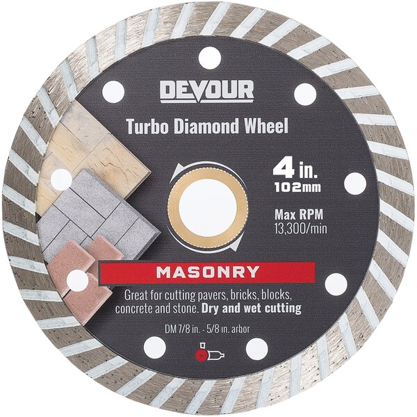 Devour 4" Masonry Metal Bond Turbo Rim Blade - MB040TR