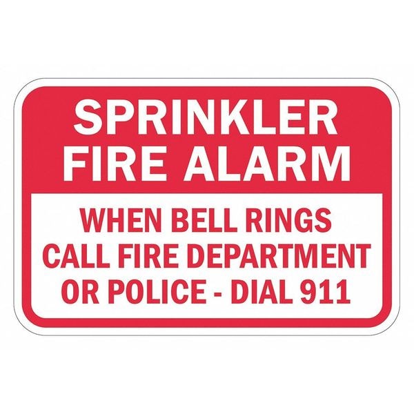 Lyle Fire Sign, 12 in H, 18 in W, Aluminum, Horizontal Rectangle, English, T1-1846-DG_18x12 - T1-1846-DG_18X12
