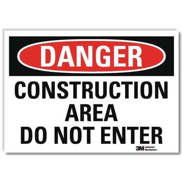 Lyle Danger Sign, 10 in H, 14 in W, Reflective Sheeting, Horizontal Rectangle, English, U3-1240-RD_14X10 - U3-1240-RD_14X10