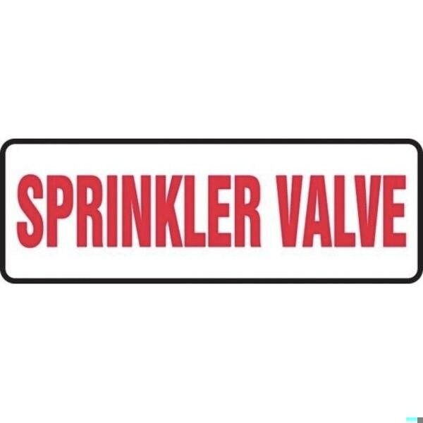 Accuform SAFETY SIGN SPRINKLER VALVE 4 in  X 12 in - MFXG438VP