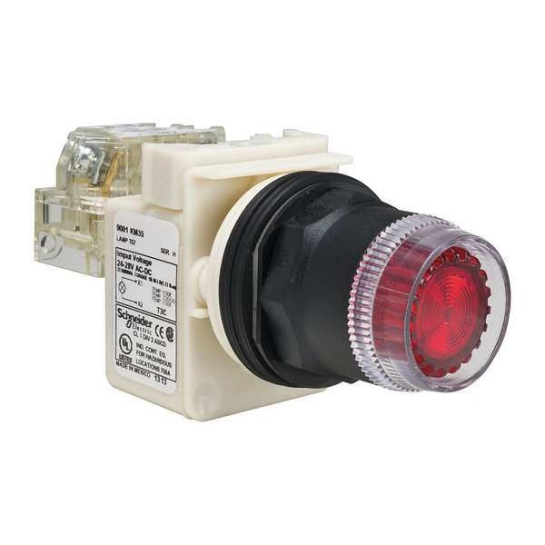 Botón de pulsación iluminado de Schneider Electric, 30 mm, SPDT, Rojo - 9001SK1L35RH13