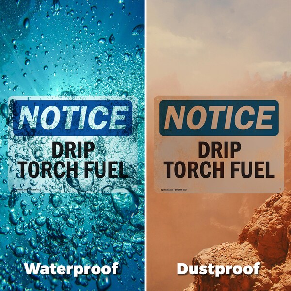 Signmission Drip Torch Fuel, 7 in W x Rectangle, Vinyl Decal - OS-2PACK-NS-D-57-L-11551
