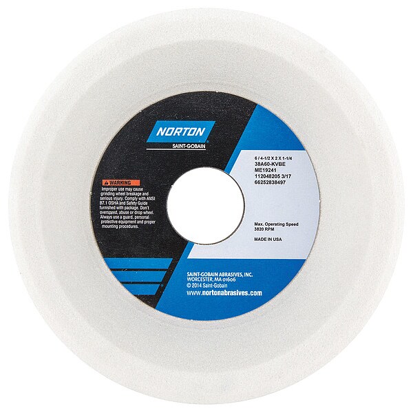 Norton Abrasives Flaring Cup Wheel, 6 Diax2 Tx1.25 AH, PK5 - 66252838497