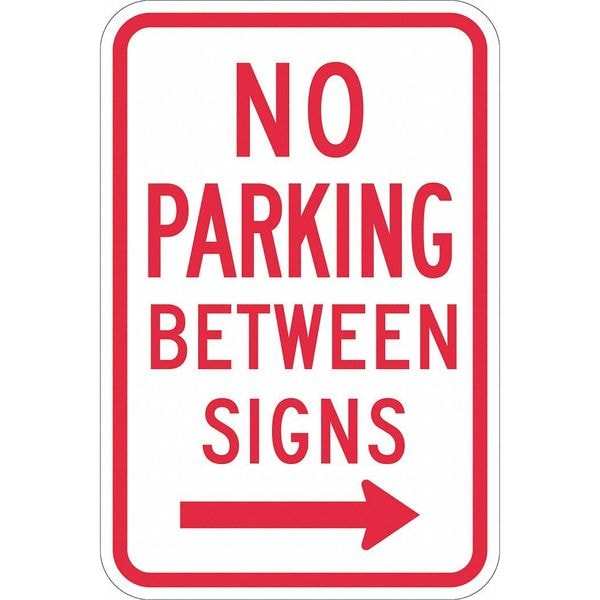 Lyle No Parking Between Sign, 18" x 12, T1-1051-DG_12x18 - T1-1051-DG_12X18