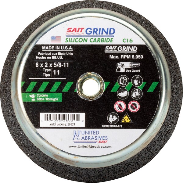 United Abrasives/Sait Cup Wheel6x2x5811C16PK5 - 26021