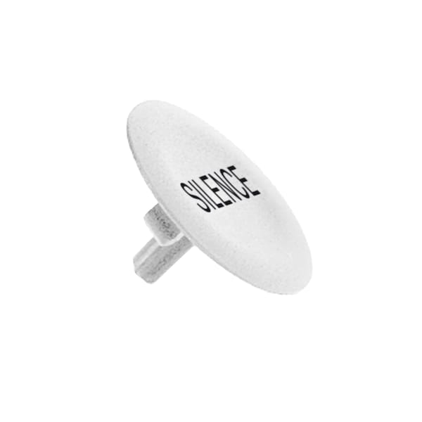 Tapa para cabeza de botón pulsador, Harmony XB4, plástico, blanco, 22mm, marcado en negro SILENCE - ZBA147