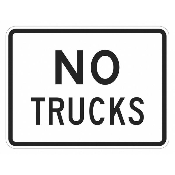 Lyle No Trucks Traffic Sign, 18 in H, 24 in W, Aluminum, Horizontal Rectangle, English, T1-5709-EG_24x18 - T1-5709-EG_24X18