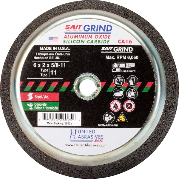 United Abrasives/Sait Cup Wheel5x2x5811Ca16PK6 - 26012