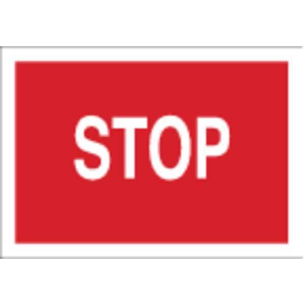 Brady Stop Sign, 14" W, 10" H, Fiberglass, Red, White - 70536