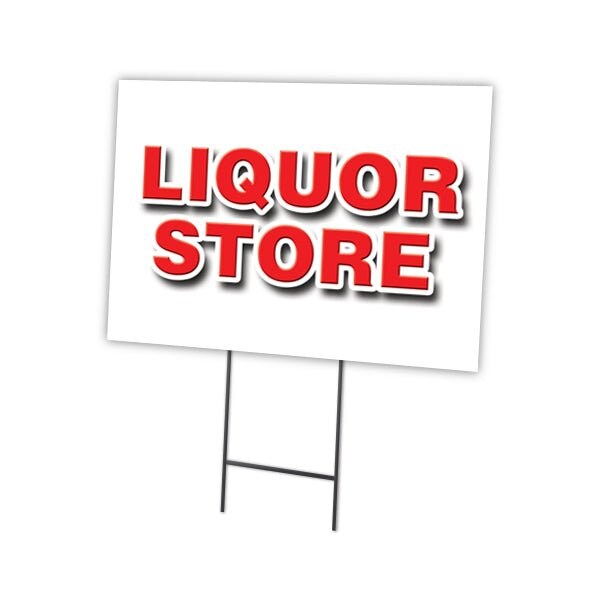 Signmission Liquor Store Yard Sign & Stake outdoor plastic coroplast window, C-1216 Liquor Store - C-1216 LIQUOR STORE
