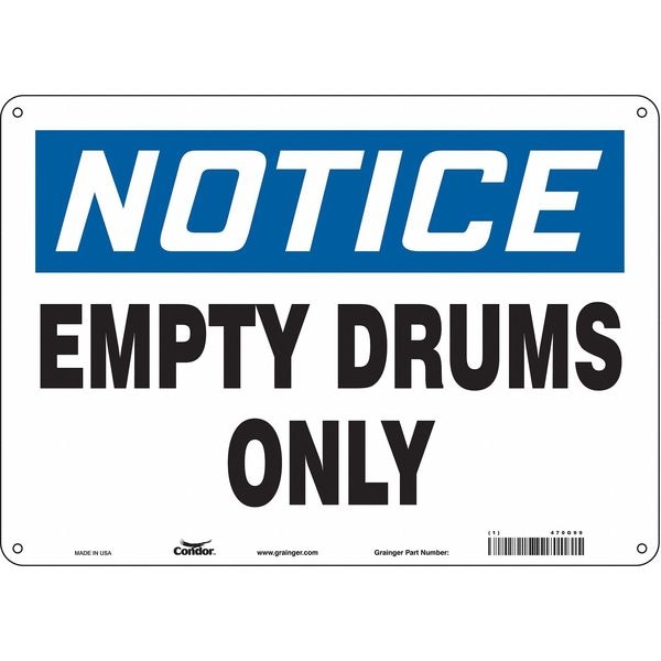 Condor Safety Sign, 10 in Height, 14 in Width, Polyethylene, Horizontal Rectangle, English, 470G99 - 470G99