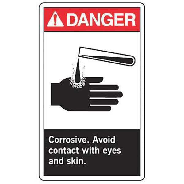 Accuform Label, 5 in H, 3 1/2 in W, Vinyl, Vertical Rectangle, English, LCHL008VSP - LCHL008VSP