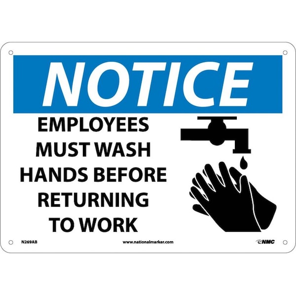 Nmc Notice Employees Must Wash Hands Sign, N269AB - N269AB
