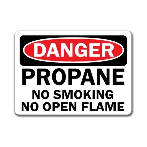 Signmission Danger Sign-Propane No Smoking No Open Flames-10in x 14in OSHA Safety Sign, 10" L, 14" H, DS-Propane - DS-PROPANE
