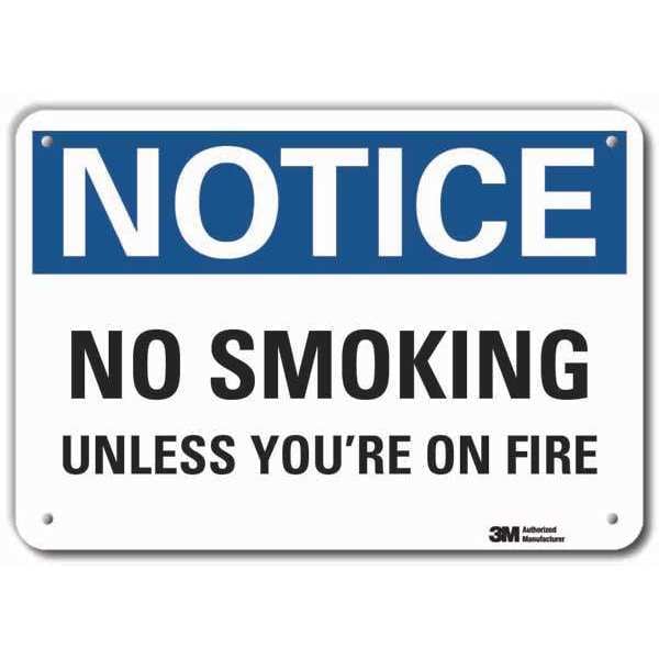 Lyle Reflective No Smoking Notice Sign, 10" H, 14 in W, Horizontal Rectangle, LCU5-0158-RA_14x10 - LCU5-0158-RA_14X10