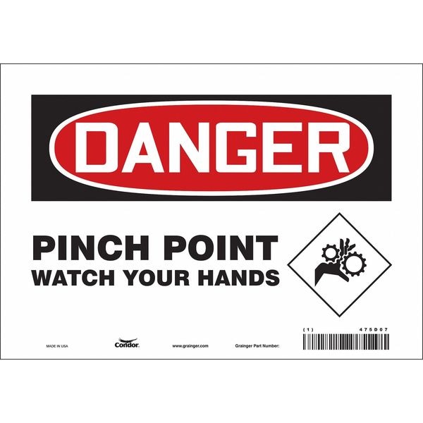 Condor Safety Sign, 7 in Height, 10 in Width, Vinyl, Vertical Rectangle, English, 475D07 - 475D07