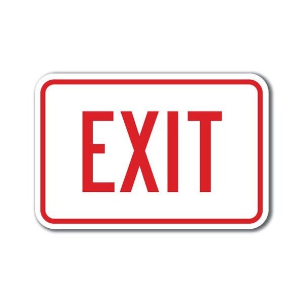 Signmission Exit Sign 12inx18in Heavy Gauge Aluminum Signs, 12" H, 18" L, A-1218 Enter-Exit Signs - Exit - A-1218 ENTER-EXIT SIGNS - EXIT