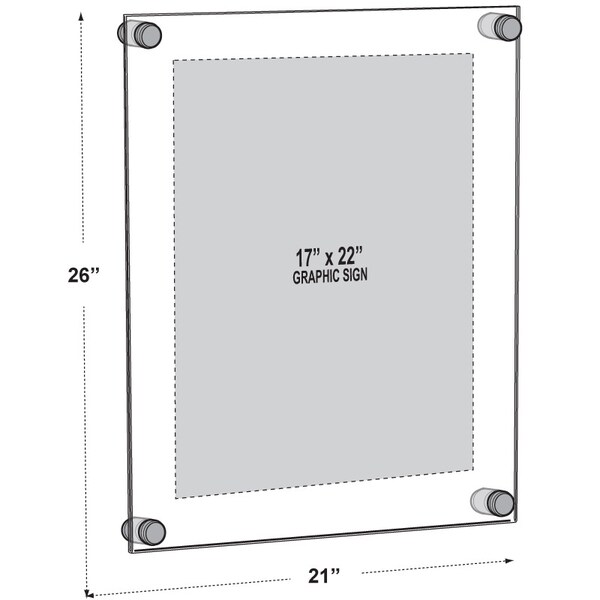 Azar Displays Standoff Sign Holder: 17" X 22" Graphic Size - 105528