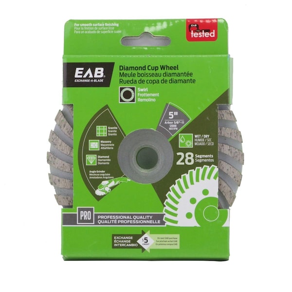Inserciones 5 in. Diamond Cup Wheel Swirl - Exchangeable - IN3356131
