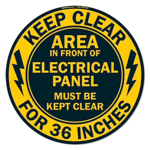 Signmission Keep Clear For 36 Inches 16in Non-Slip Floor Marker, 16" x 16", FD-2-C-16-99922 - FD-2-C-16-99922