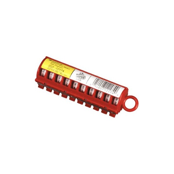 3M Wire Marker Dispenser w/Tape, Preprinted, Legend 0 to 9, Polyester Film, 5,760 Labels, Max Temp 250F - STD-0-9