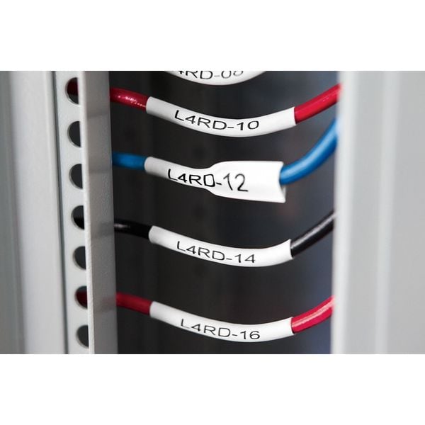 Dymo Rhino Continuous Label Roll Cartridge, Single Side, Polyolefin, 3/8 in x 5 ft, Black on White, Gloss - 18053