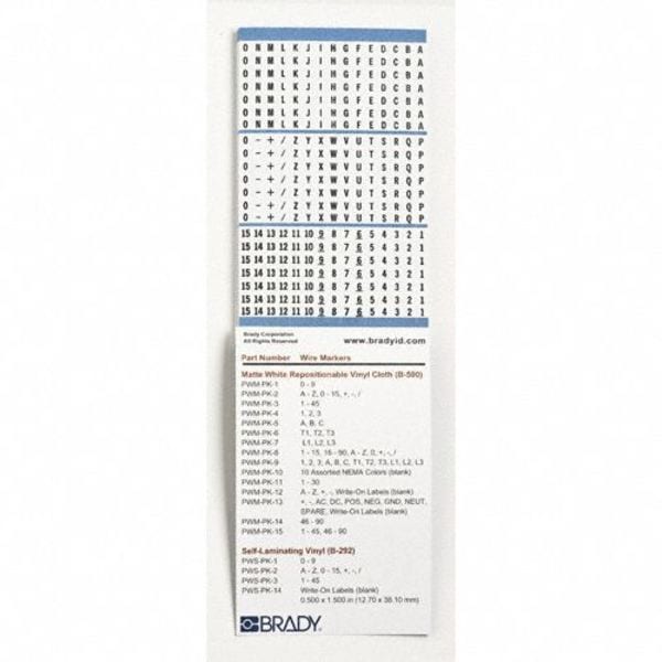 Brady Wire Marker Book, Preprintd, Self-Adhesiv, PWM-PK-2 - PWM-PK-2