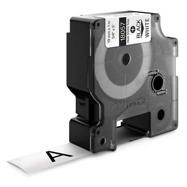 Dymo Rhino Continuous Label Roll Cartridge, Single Side, Polyolefin, 3/4 in x 5 ft, Black on White, Gloss - 18057