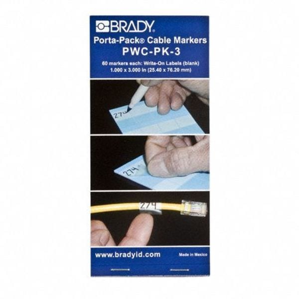 Brady Wire Marker Book, Write-On, Self-Laminatng, PWC-PK-3 - PWC-PK-3