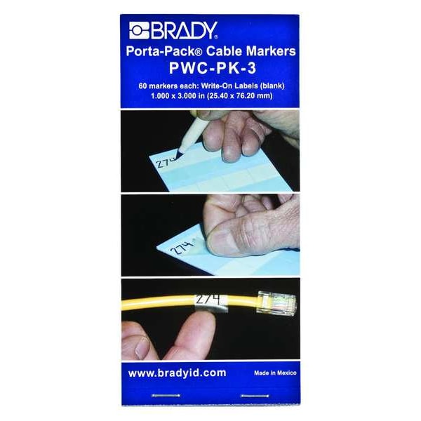 Brady Wire Marker Book, Write-On, Self-Laminatng, PWC-PK-3 - PWC-PK-3