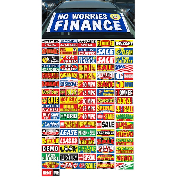 Ez Line Bucko Banners (Windshield Banners): Rent Me - 295-RENT