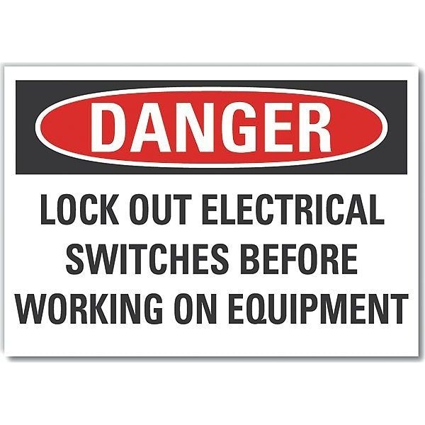 Lyle Decal, Danger Lock Out Electrical, 7 x 5", Sign Material: Vinyl - LCU4-0666-RD_7X5