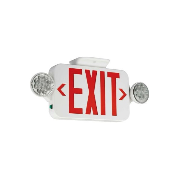 Hubbell Lighting Hubbell LED Emergency/Exit Combo with Remote Capacity & Self-Diagnostics, White/Red, 120/277V - CCRRCSD