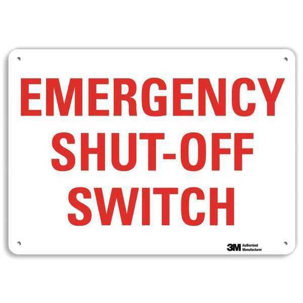 Lyle Emergency SHUT-OFF SWITCH, 10 in x 14 in, Horizontal Rectangle, Aluminum, U7-1143-NA_14x10 - U7-1143-NA_14X10
