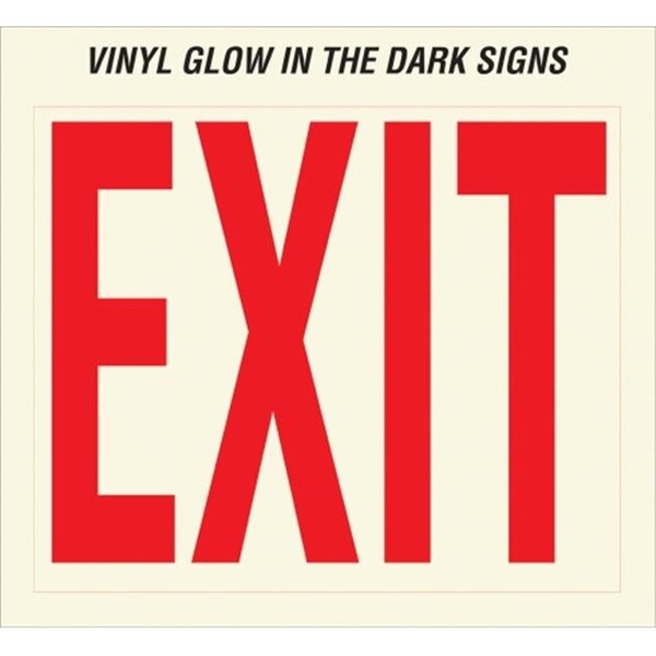 Hy-Ko Hy-ko EE-3 10 in. X 12 in. Vinyl Glow In The Dark Exit Sign - EE-3