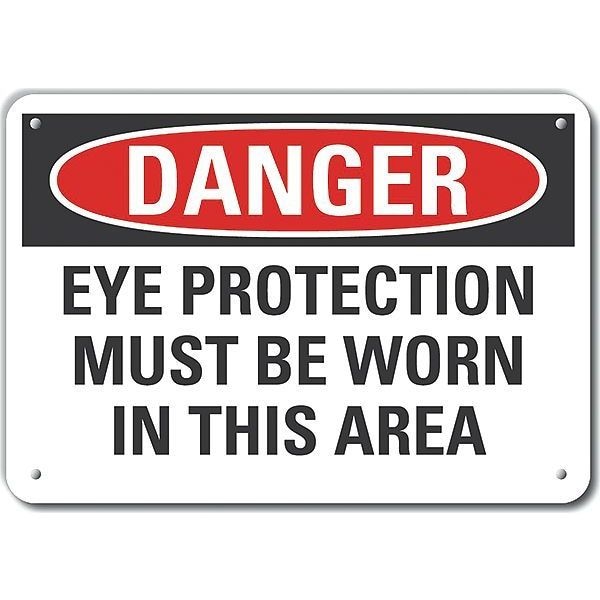 Lyle Decal, Danger Eye Protection, 10 x 7", Thickness: 0.04 in - LCU4-0589-RA_10X7