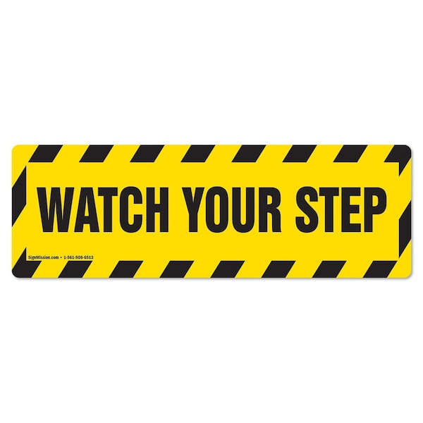 Signmission Watch Your Step 2 18in Non-Slip Floor Marker, 16" x 16", FD-R-16-99820 - FD-R-16-99820