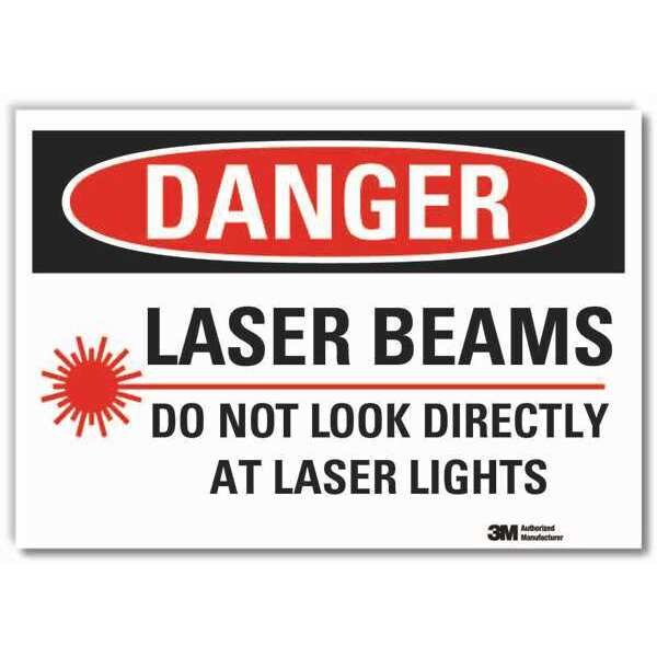 Lyle Laser Sign, 3 1/2 in H, 5 in W, Reflective Sheeting, Horizontal Rectangle, LCU4-0250-RD_5x3.5 - LCU4-0250-RD_5X3.5
