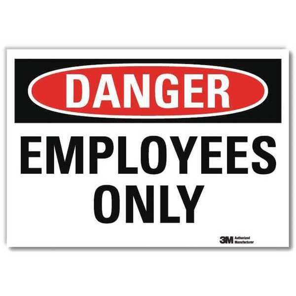 Lyle Danger Sign, 7 in H, 10 in W, Reflective Sheeting, Vertical Rectangle, English, U3-1421-RD_10X7 - U3-1421-RD_10X7