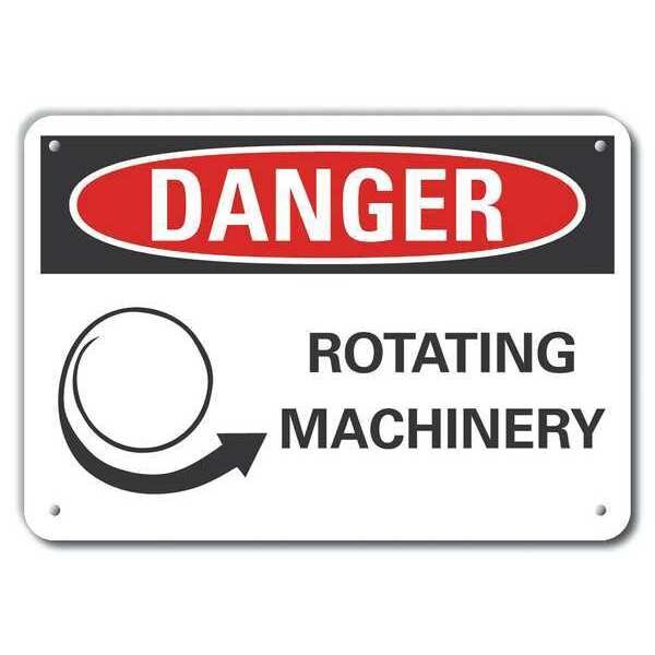Lyle Alum Danger Rotating Machinery, 10"x7", LCU4-0264-NA_10X7 - LCU4-0264-NA_10X7