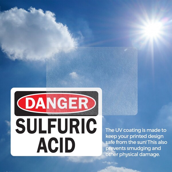 Signmission Sulfuric Acid Danger Sign, Vinyl Decal, 7in W x 5in L, 2PK - OS-2PACK-DS-D-57-L-19474