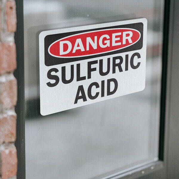 Signmission Sulfuric Acid Danger Sign, Vinyl Decal, 7in W x 5in L, 2PK - OS-2PACK-DS-D-57-L-19474