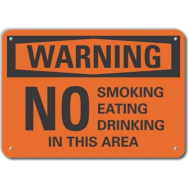 Lyle Aluminum No Smoking Warning Sign, 10 in Height, 14 in Width, Aluminum, Horizontal Rectangle - LCU6-0131-NA_14X10