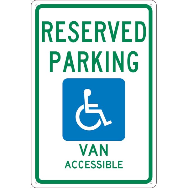 Nmc State Reserved Parking Handicapped Van Accessible Michigan Sign, TMS319G - TMS319G