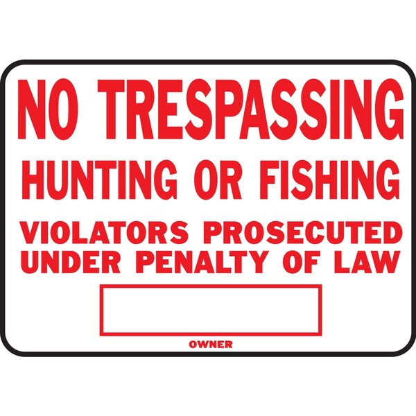 Hy-Ko Legal No Trespassing Sign 9.25" x 14", 12PK - A00901