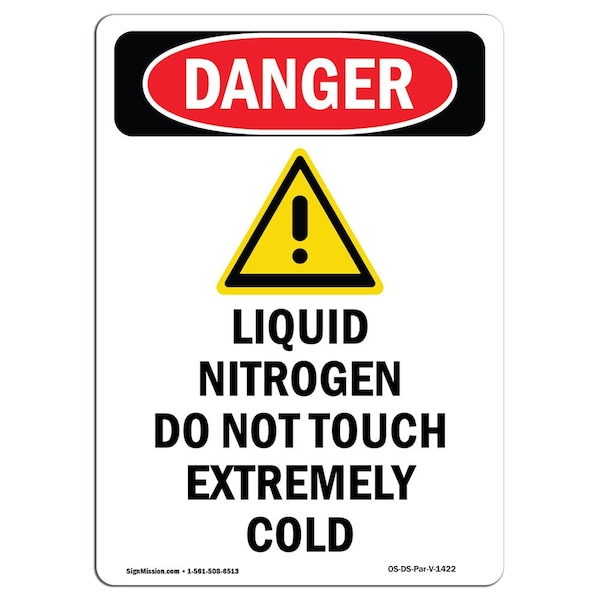 Signmission OSHA Danger Sign, Liquid Nitrogen Do, 24in X 18in Decal, 18" W, 24" L, Portrait, Liquid Nitrogen Do - OS-DS-D-1824-V-1422